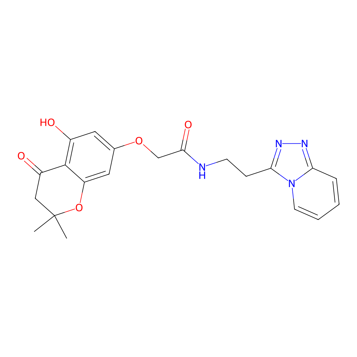 N-(2-([1,2,4]triazolo[4,3-a]pyridin-3-yl)ethyl)-2-((5-hydroxy-2,2-dimethyl-4-oxochroman-7-yl)oxy)acetamide molecular structure, CAS 1401577-05-6