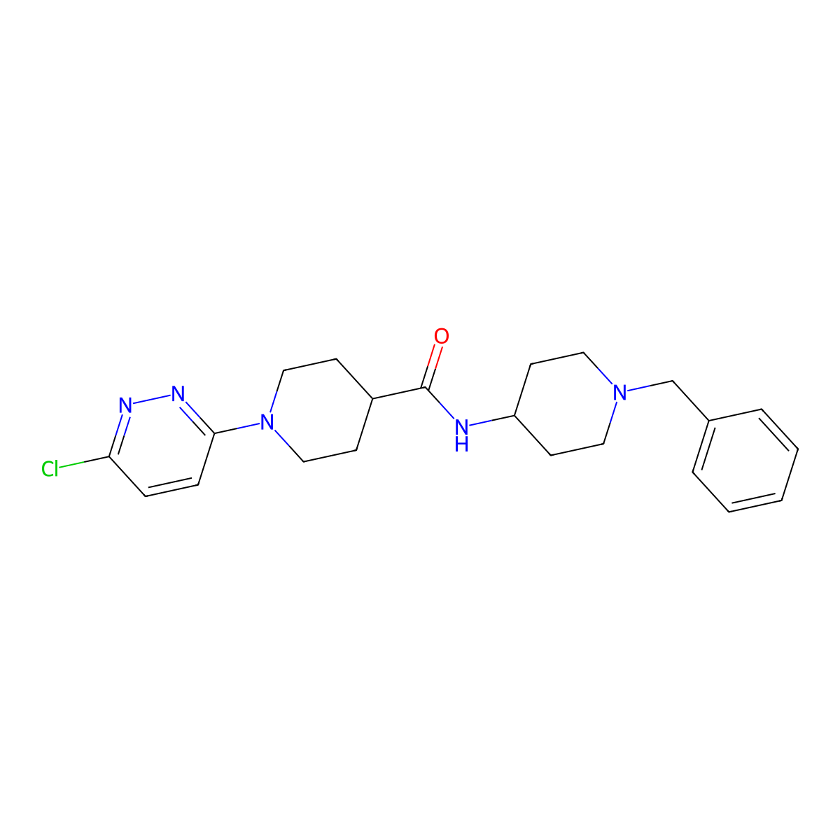 N-(1-benzylpiperidin-4-yl)-1-(6-chloropyridazin-3-yl)piperidine-4-carboxamide molecular structure, CAS 1401577-74-9