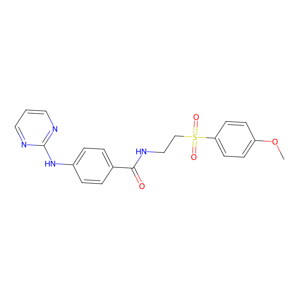 N-{2-[(4-methoxyphenyl)sulfonyl]ethyl}-4-(pyrimidin-2-ylamino)benzamide molecular structure, CAS 1401577-88-5