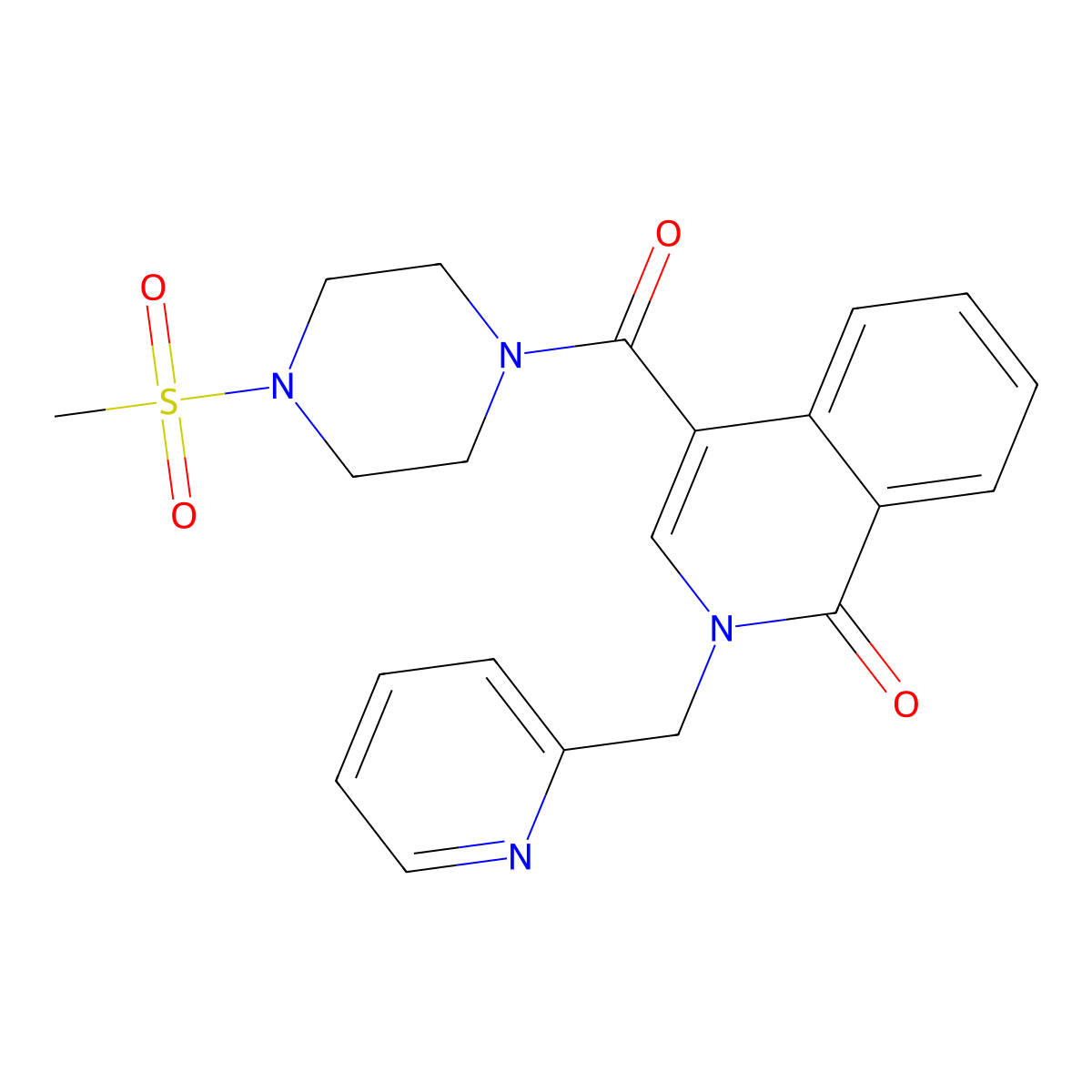 4-{[4-(methylsulfonyl)piperazin-1-yl]carbonyl}-2-(pyridin-2-ylmethyl)isoquinolin-1(2H)-one molecular structure, CAS 1401577-89-6