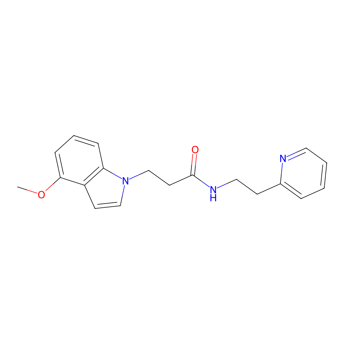 3-(4-methoxy-1H-indol-1-yl)-N-[2-(2-pyridyl)ethyl]propanamide molecular structure, CAS 1401578-51-5