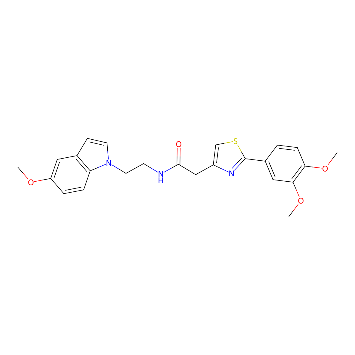 2-[2-(3,4-dimethoxyphenyl)-1,3-thiazol-4-yl]-N-[2-(5-methoxy-1H-indol-1-yl)ethyl]acetamide molecular structure, CAS 1401578-69-5