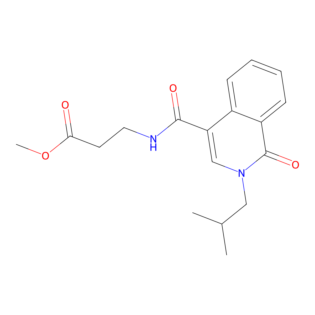 methyl N-{[2-(2-methylpropyl)-1-oxo-1,2-dihydroisoquinolin-4-yl]carbonyl}-beta-alaninate molecular structure, CAS 1401578-83-3