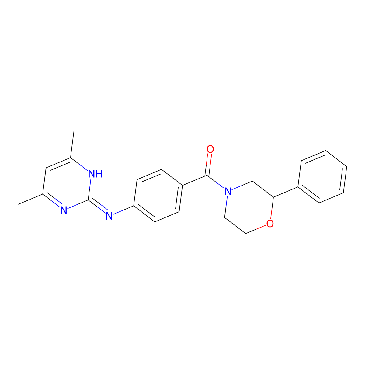 {4-[(4,6-Dimethylpyrimidin-2-yl)amino]phenyl}(2-phenylmorpholin-4-yl)methanone molecular structure, CAS 1401578-90-2