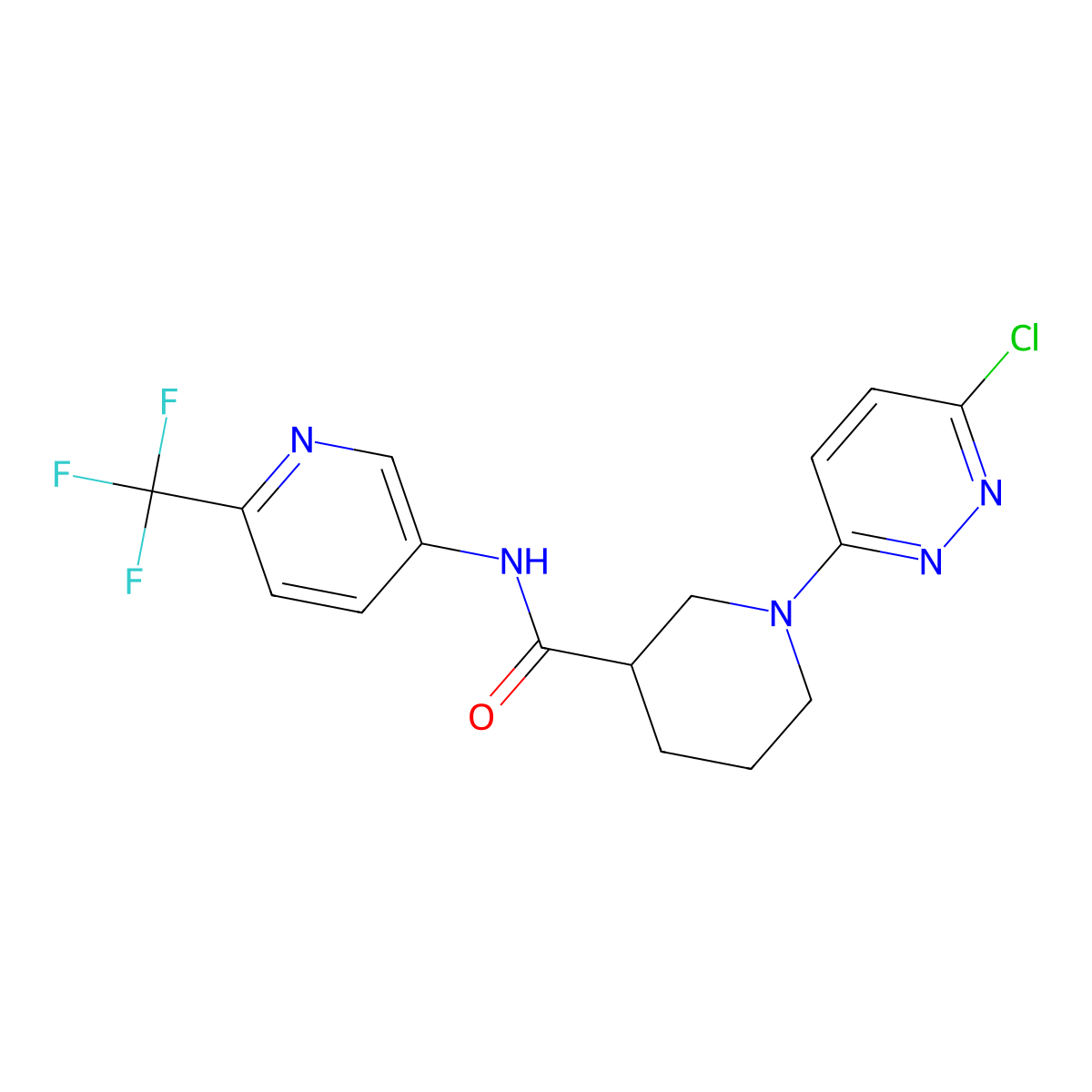 1-(6-chloropyridazin-3-yl)-N-(6-(trifluoromethyl)pyridin-3-yl)piperidine-3-carboxamide molecular structure, CAS 1401578-91-3