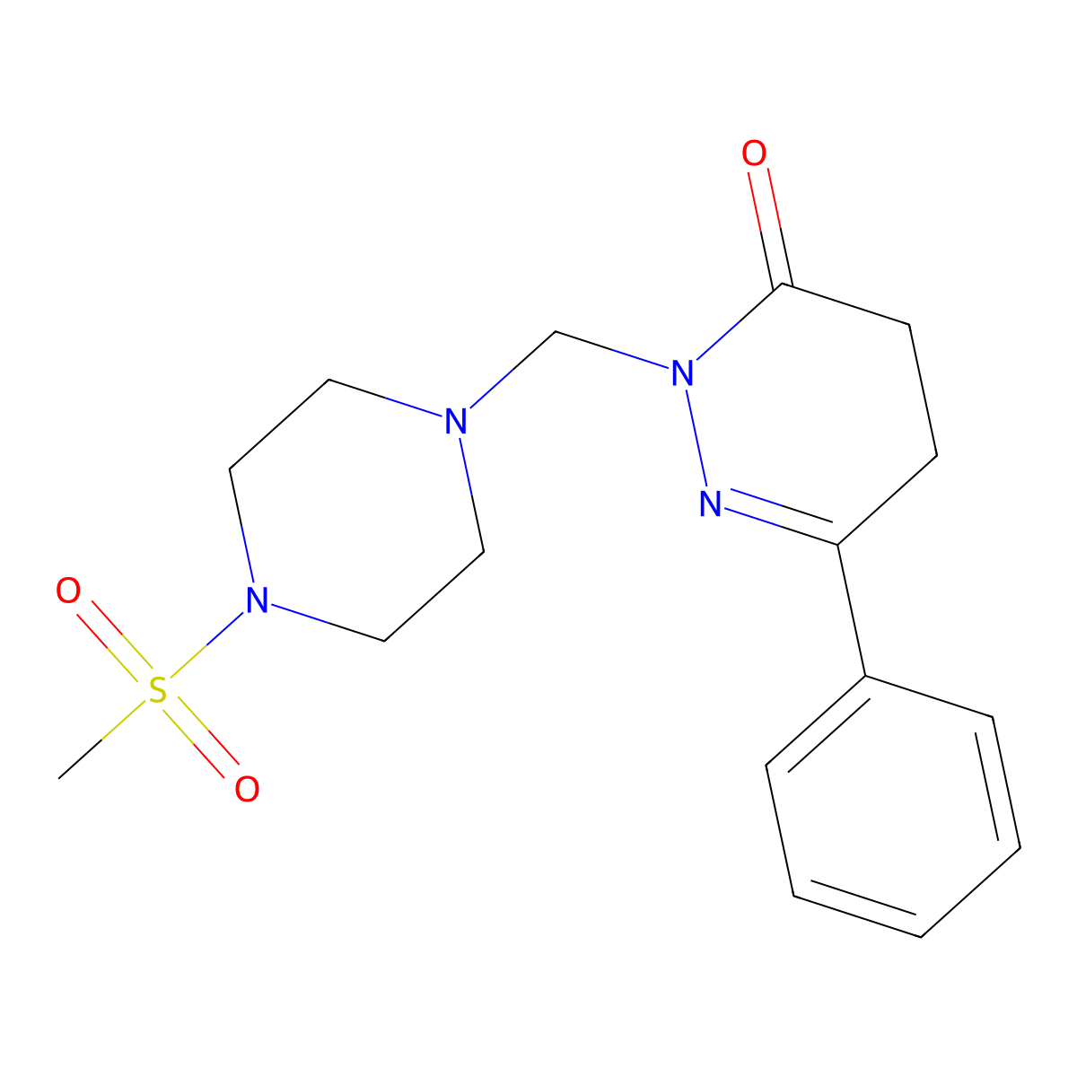 2-{[4-(methylsulfonyl)piperazin-1-yl]methyl}-6-phenyl-4,5-dihydropyridazin-3(2H)-one molecular structure, CAS 1401579-08-5