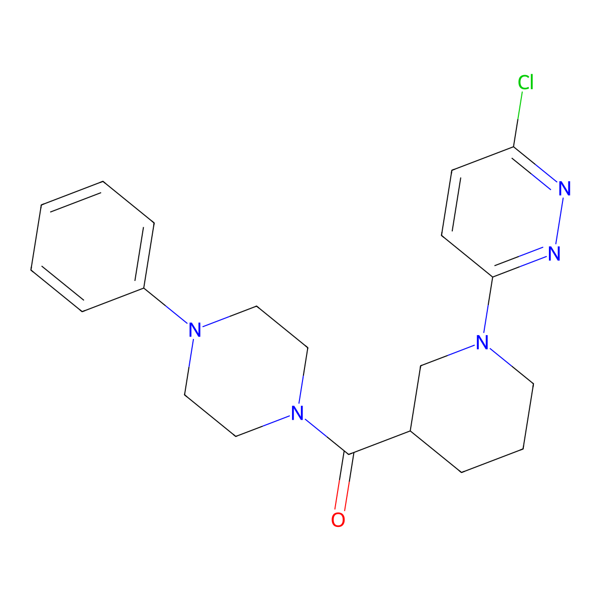 (1-(6-Chloropyridazin-3-yl)piperidin-3-yl)(4-phenylpiperazin-1-yl)methanone molecular structure, CAS 1401579-13-2