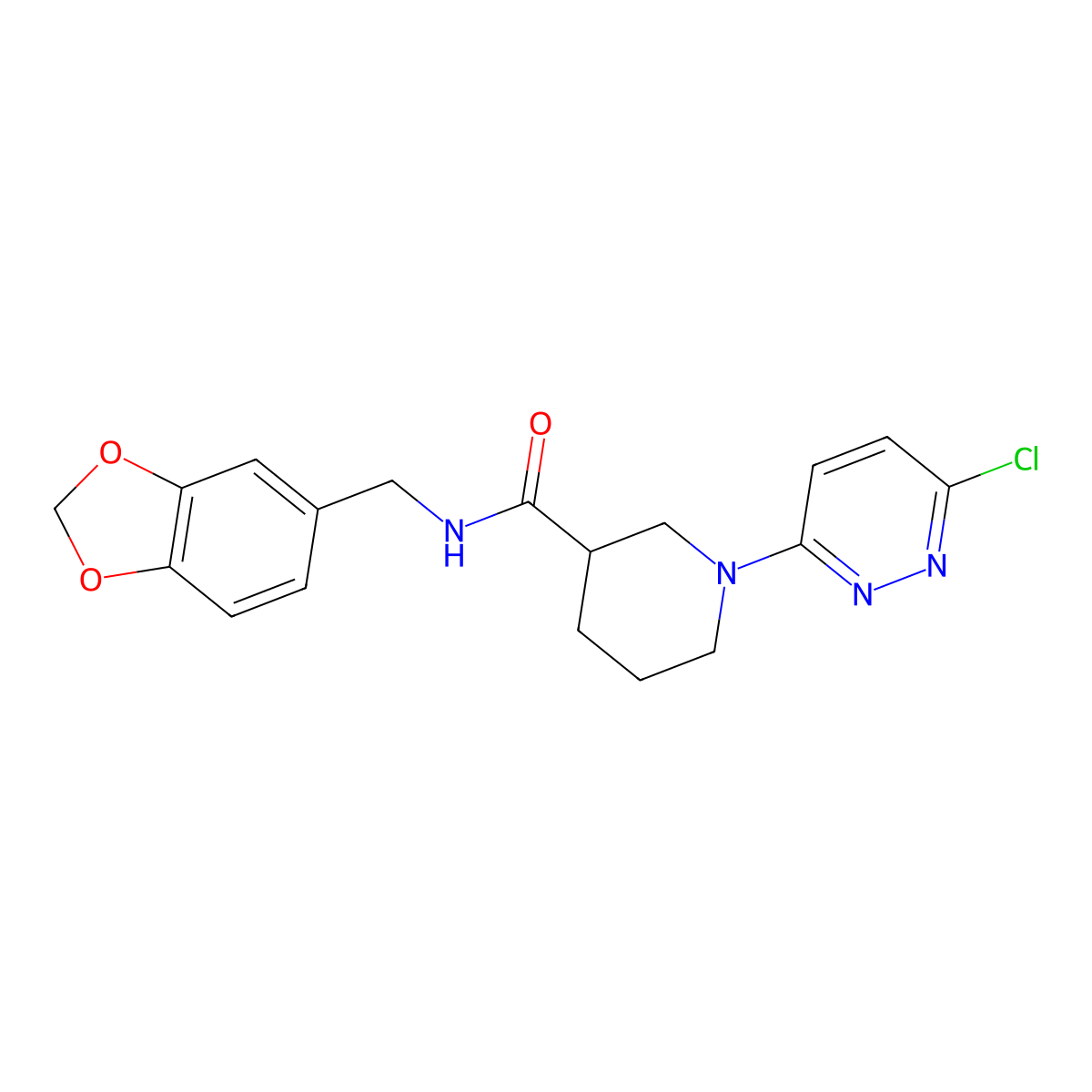 N-(1,3-benzodioxol-5-ylmethyl)-1-(6-chloropyridazin-3-yl)piperidine-3-carboxamide molecular structure, CAS 1401579-18-7