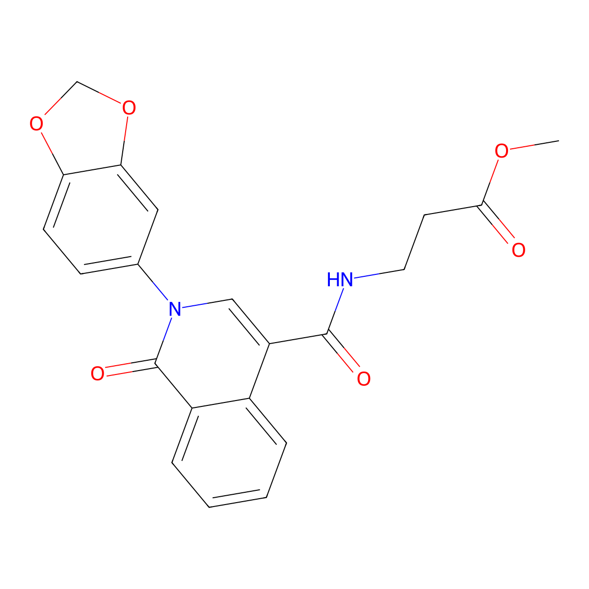 methyl N-{[2-(1,3-benzodioxol-5-yl)-1-oxo-1,2-dihydroisoquinolin-4-yl]carbonyl}-beta-alaninate molecular structure, CAS 1401579-39-2