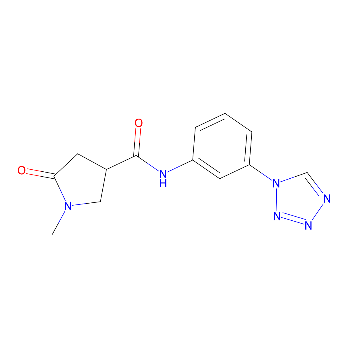 1-methyl-5-oxo-N-[3-(1H-tetrazol-1-yl)phenyl]pyrrolidine-3-carboxamide molecular structure, CAS 1401579-55-2