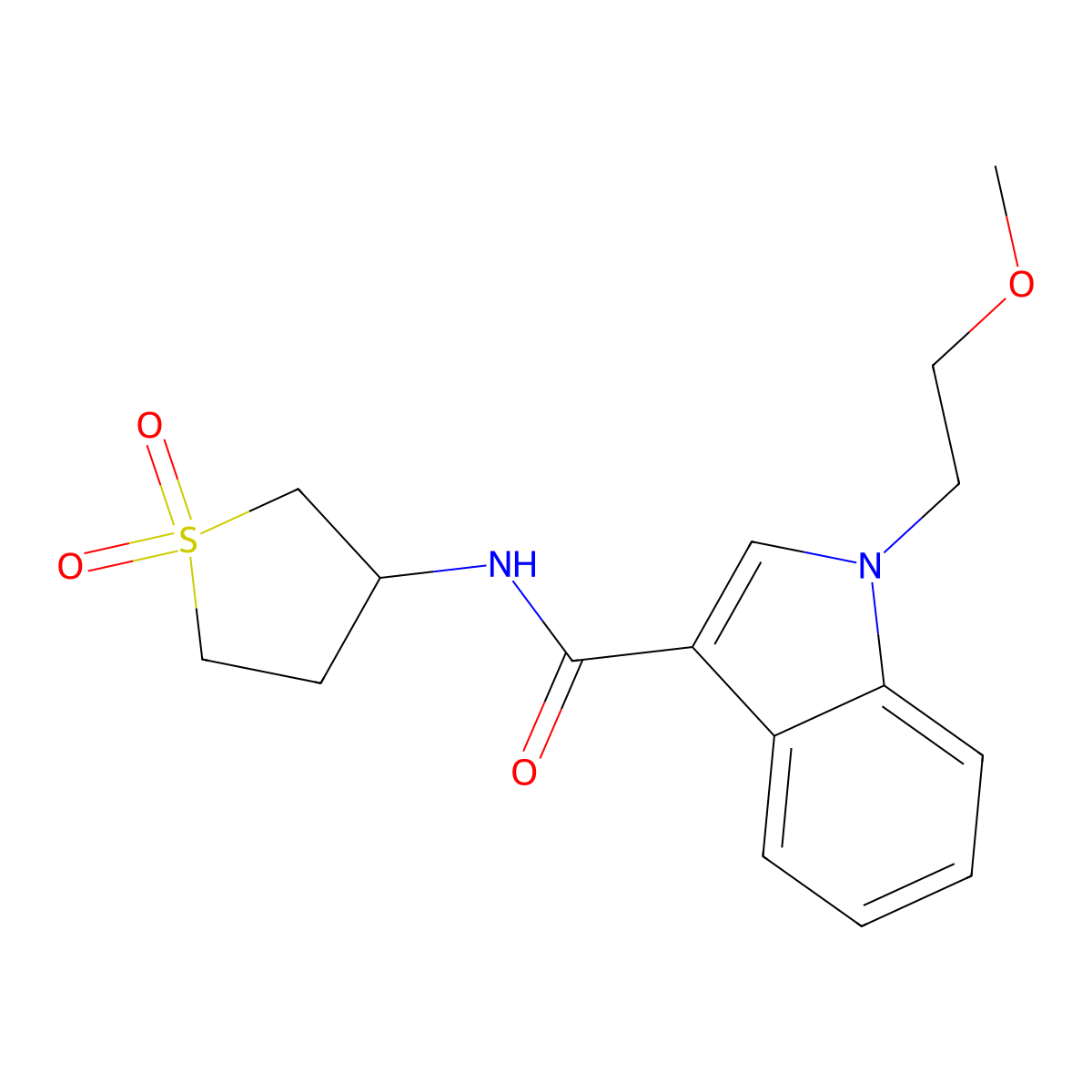 N-(1,1-dioxidotetrahydrothiophen-3-yl)-1-(2-methoxyethyl)-1H-indole-3-carboxamide molecular structure, CAS 1401579-60-9