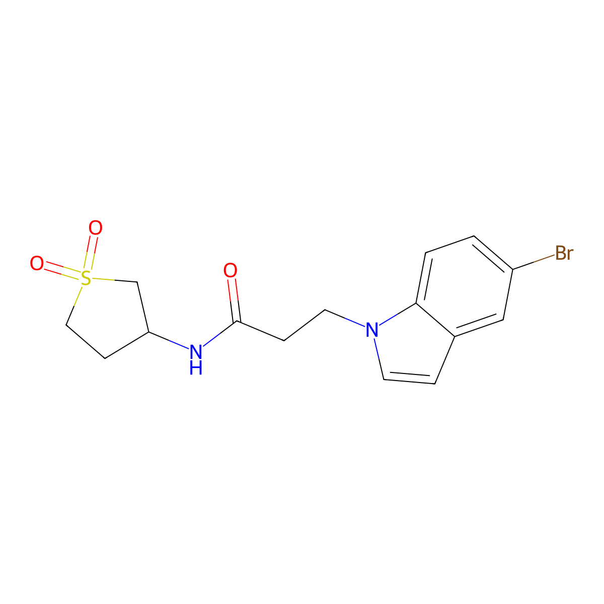 3-(5-bromo-1H-indol-1-yl)-N-(1,1-dioxidotetrahydrothiophen-3-yl)propanamide molecular structure, CAS 1401579-64-3