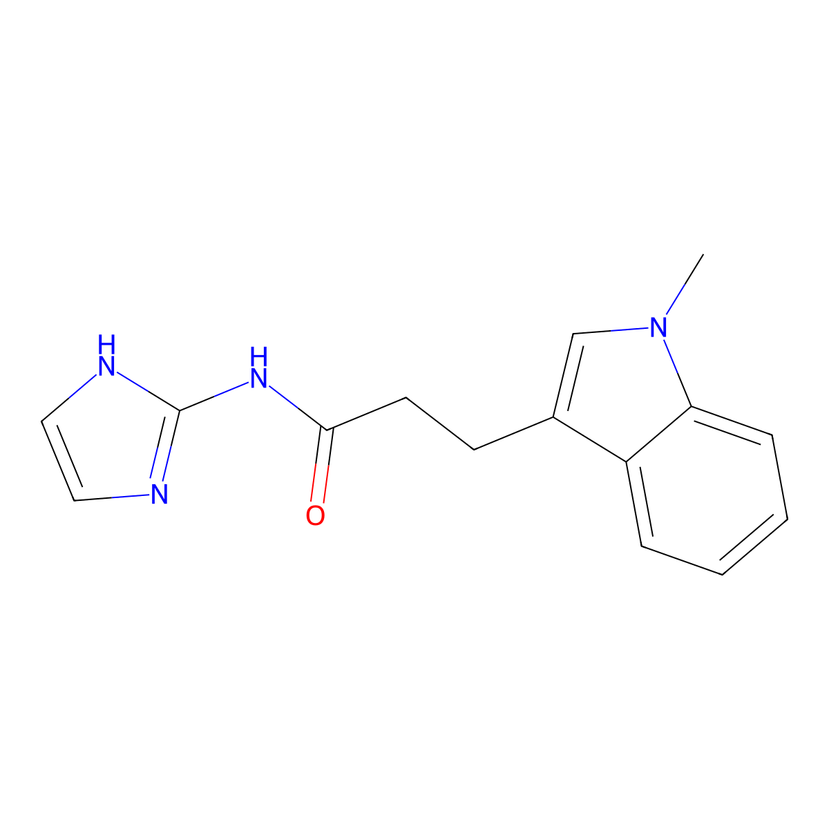 N-(1H-imidazol-2-yl)-3-(1-methyl-1H-indol-3-yl)propanamide molecular structure, CAS 1401579-68-7