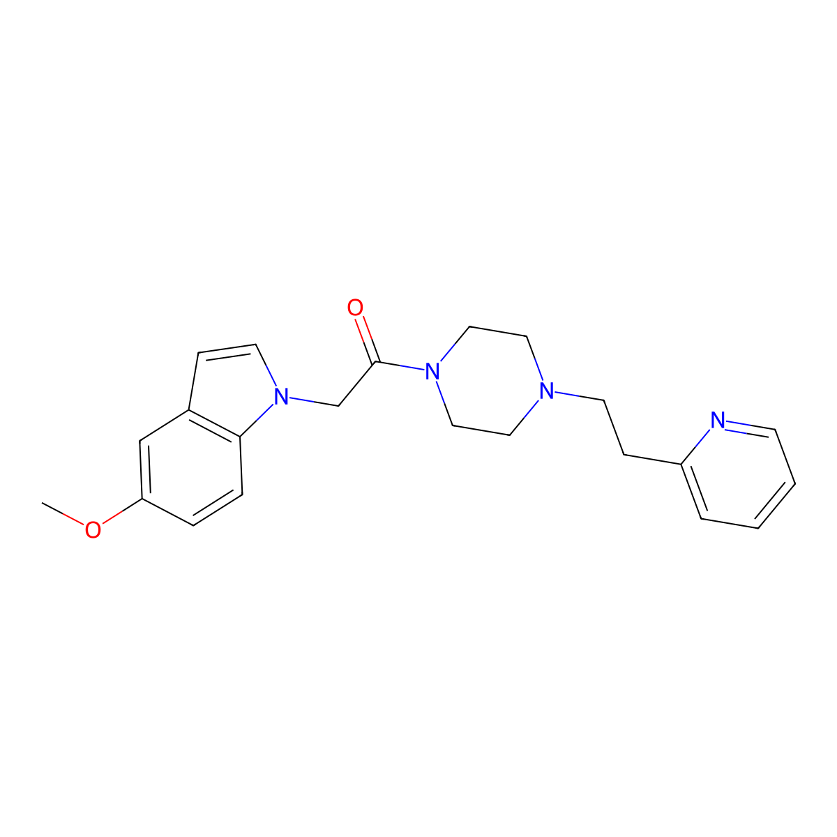 2-(5-methoxy-1H-indol-1-yl)-1-{4-[2-(2-pyridyl)ethyl]piperazino}-1-ethanone molecular structure, CAS 1401579-69-8