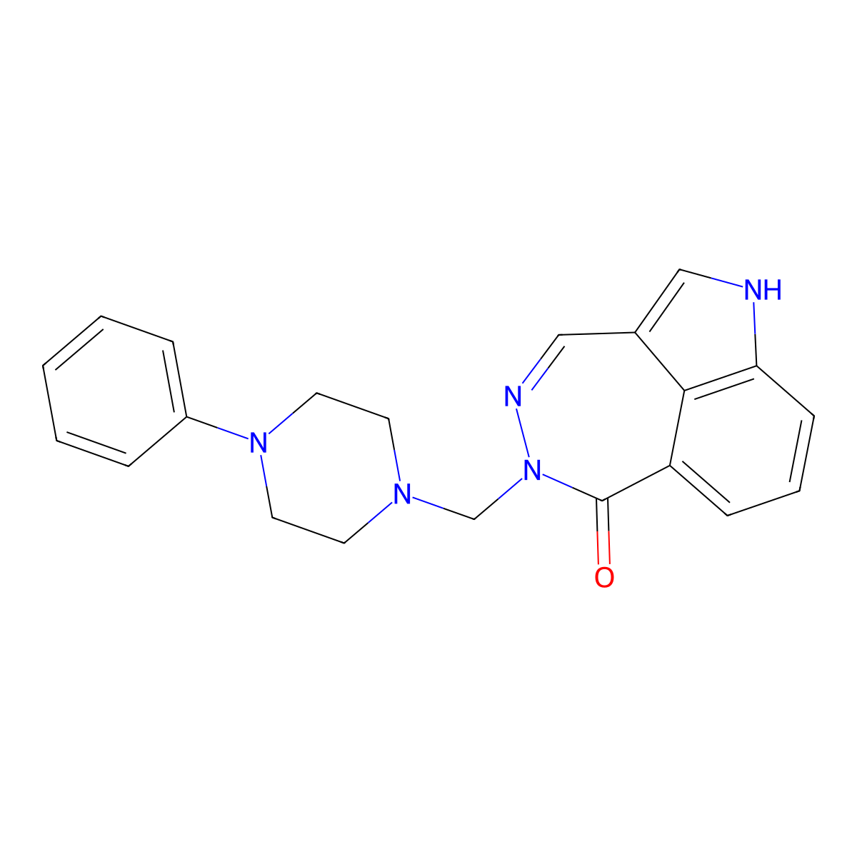 5-[(4-phenylpiperazin-1-yl)methyl]-1,5-dihydro-6H-[1,2]diazepino[4,5,6-cd]indol-6-one molecular structure, CAS 1401579-94-9
