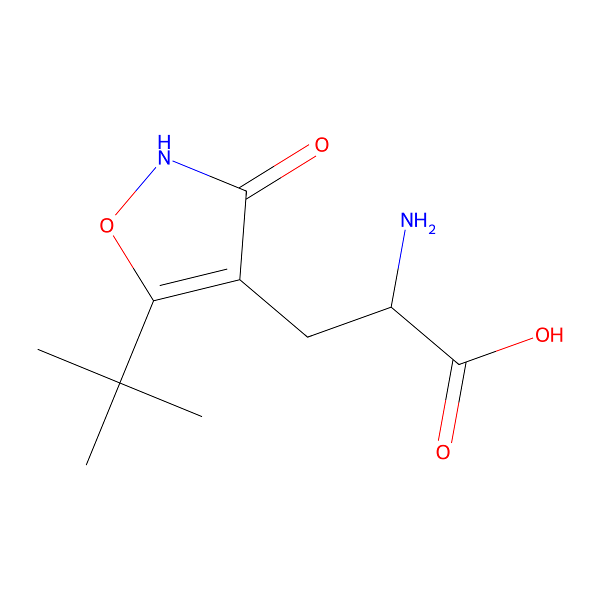 2-Amino-3-(3-hydroxy-5-tert-butylisoxazol-4-yl)propanoic acid molecular structure, CAS 140158-50-5