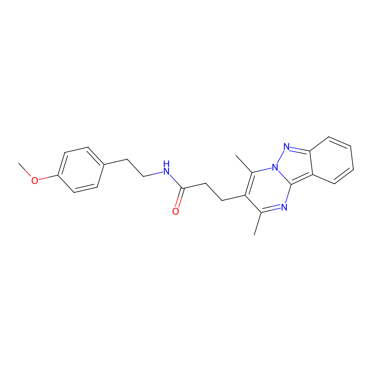 3-(2,4-dimethylpyrimido[1,2-b]indazol-3-yl)-N-(4-methoxyphenethyl)propanamide molecular structure, CAS 1401580-13-9
