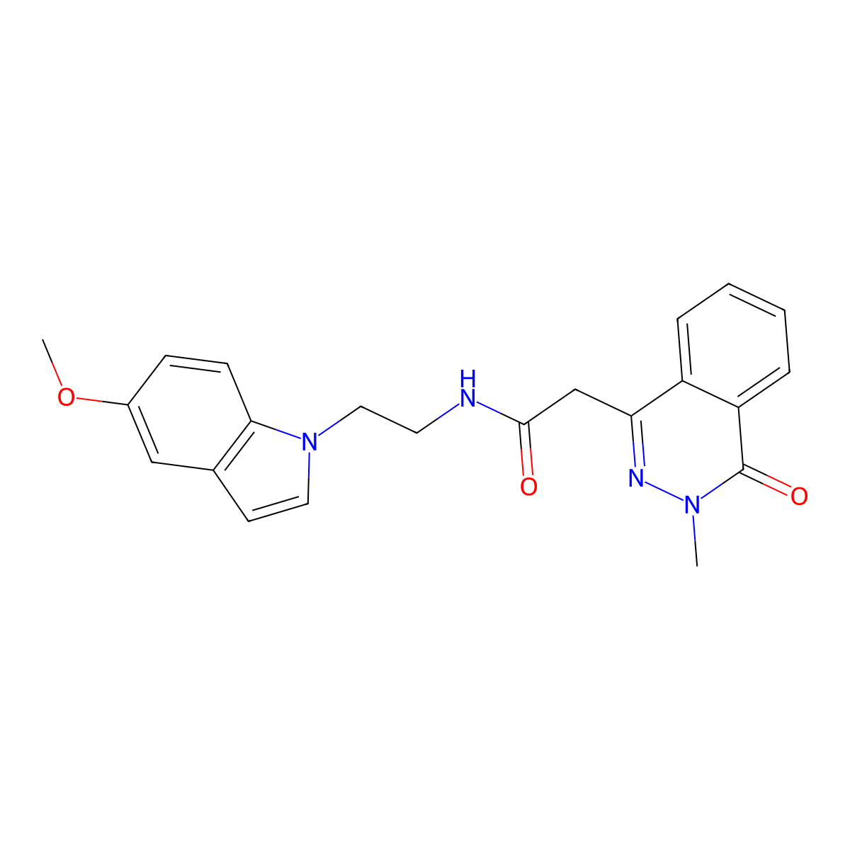 N-[2-(5-methoxy-1H-indol-1-yl)ethyl]-2-(3-methyl-4-oxo-3,4-dihydrophthalazin-1-yl)acetamide molecular structure, CAS 1401580-41-3