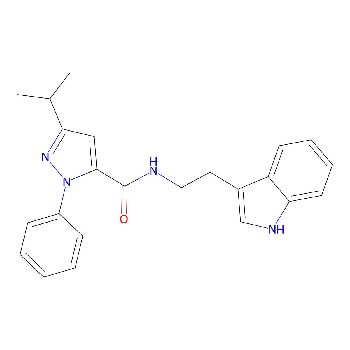 N-[2-(1H-indol-3-yl)ethyl]-1-phenyl-3-(propan-2-yl)-1H-pyrazole-5-carboxamide molecular structure, CAS 1401580-49-1