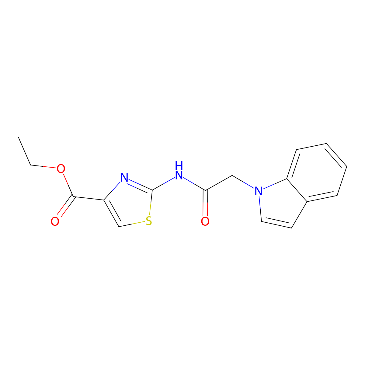 ethyl 2-[(1H-indol-1-ylacetyl)amino]-1,3-thiazole-4-carboxylate molecular structure, CAS 1401580-51-5