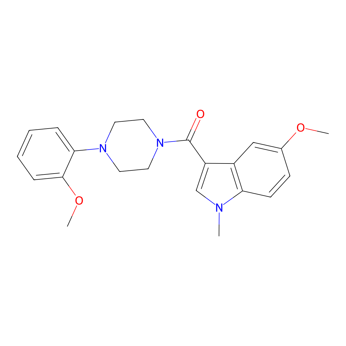 (5-methoxy-1-methyl-1H-indol-3-yl)[4-(2-methoxyphenyl)piperazino]methanone molecular structure, CAS 1401580-52-6