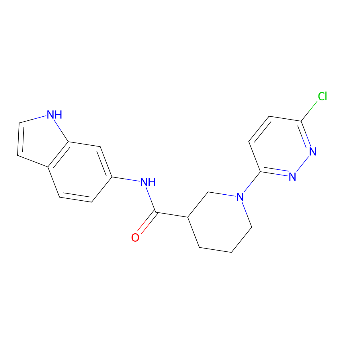 1-(6-chloropyridazin-3-yl)-N-(1H-indol-6-yl)piperidine-3-carboxamide molecular structure, CAS 1401580-71-9