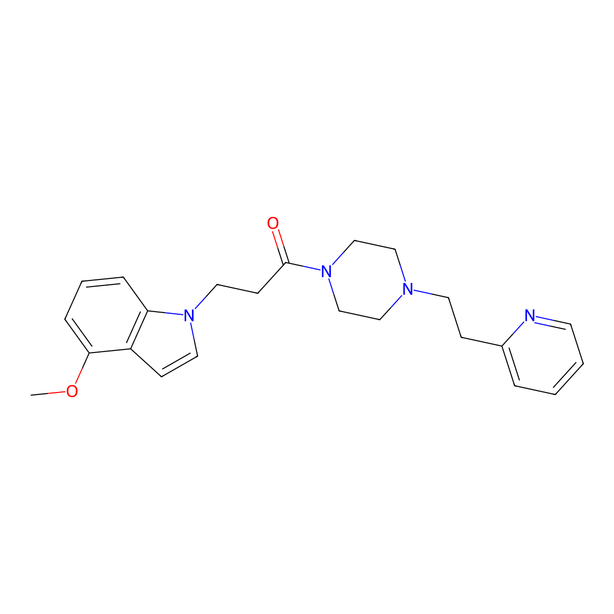 3-(4-methoxy-1H-indol-1-yl)-1-{4-[2-(2-pyridyl)ethyl]piperazino}-1-propanone molecular structure, CAS 1401580-75-3
