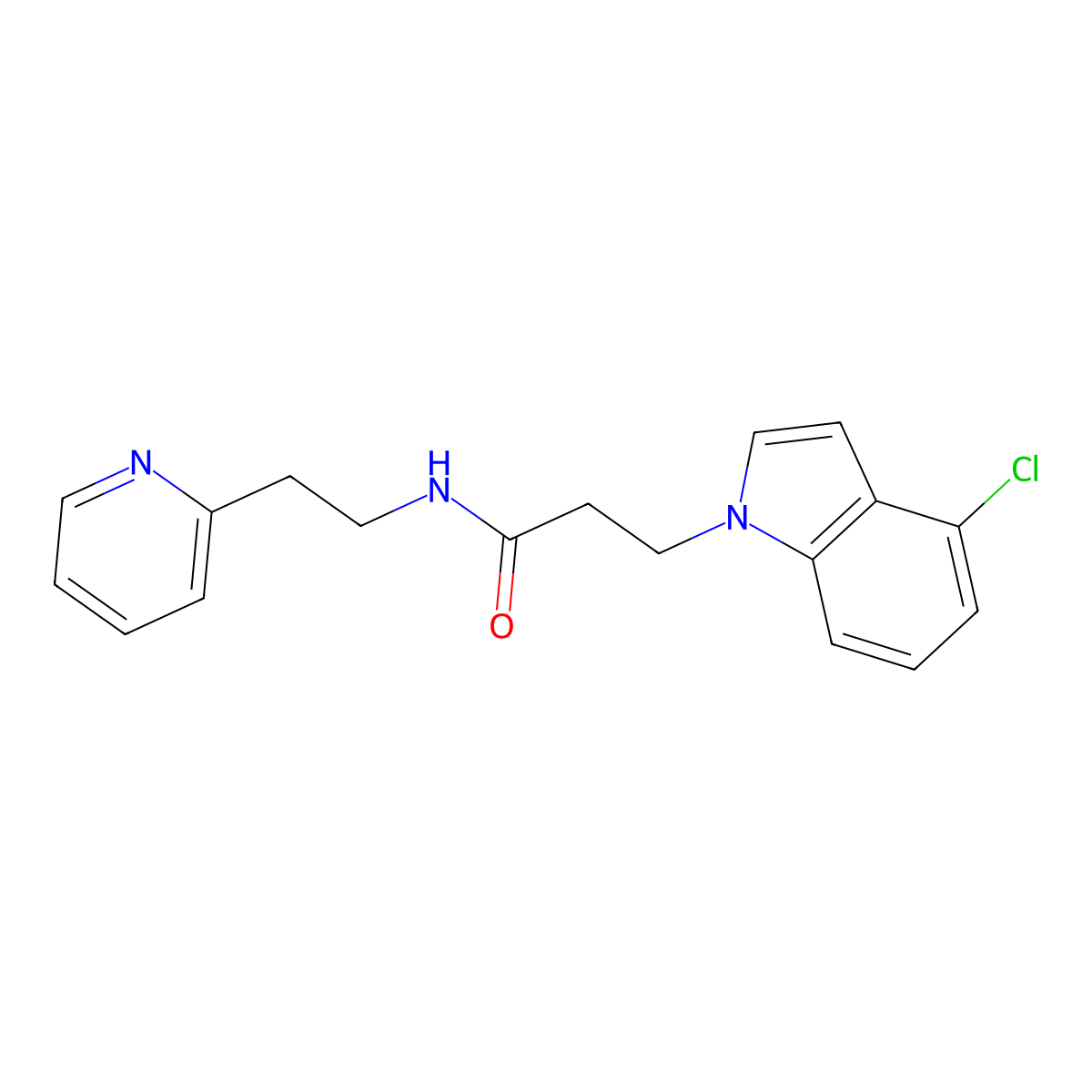 3-(4-chloro-1H-indol-1-yl)-N-[2-(2-pyridyl)ethyl]propanamide molecular structure, CAS 1401580-85-5