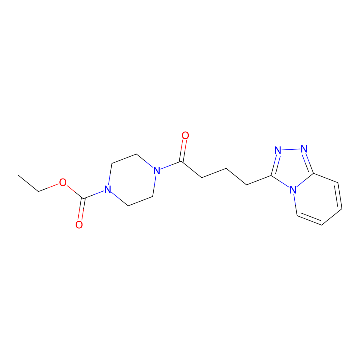 Ethyl 4-[4-([1,2,4]triazolo[4,3-a]pyridin-3-yl)butanoyl]piperazine-1-carboxylate molecular structure, CAS 1401580-92-4