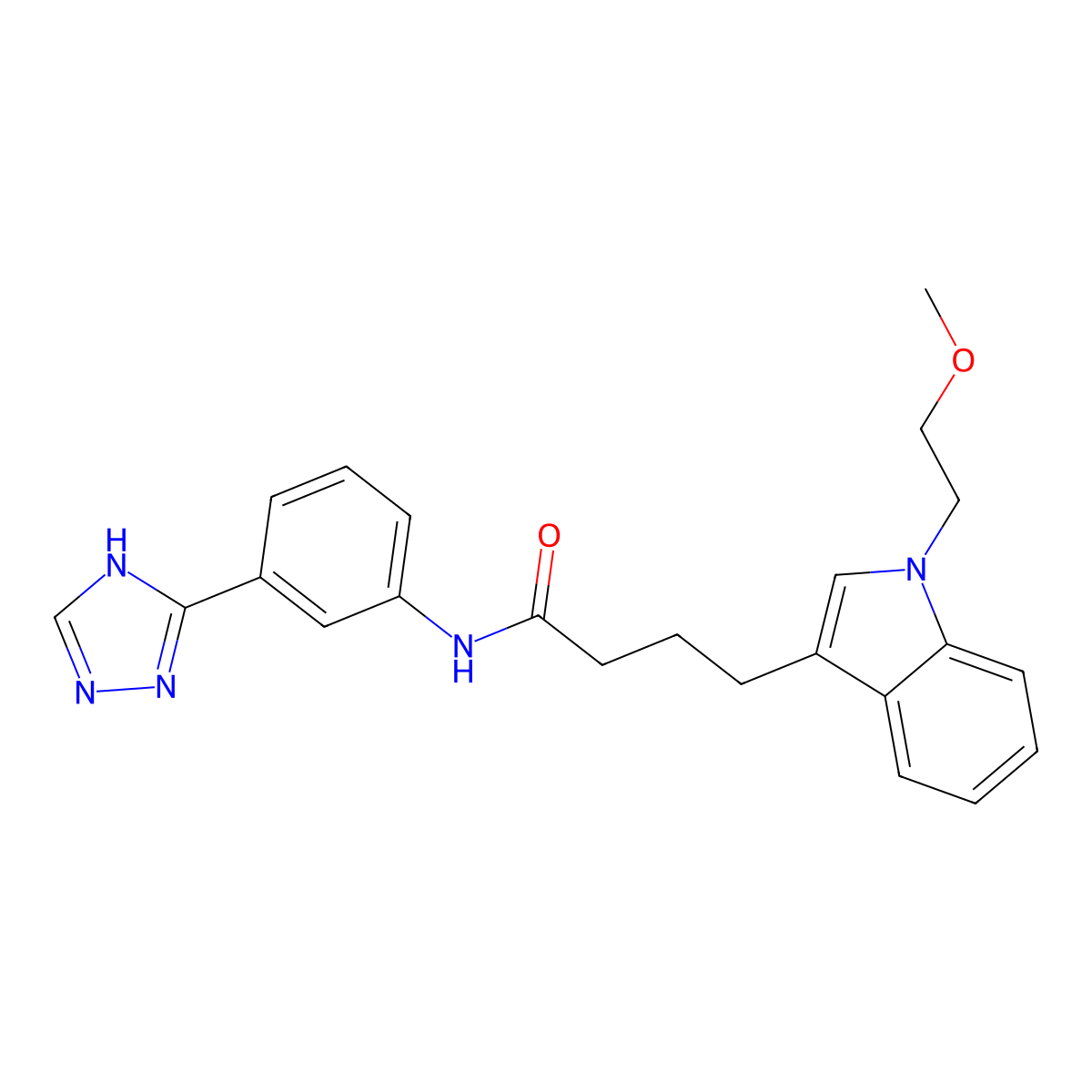 4-[1-(2-methoxyethyl)-1H-indol-3-yl]-N-[3-(1H-1,2,4-triazol-3-yl)phenyl]butanamide molecular structure, CAS 1401581-13-2