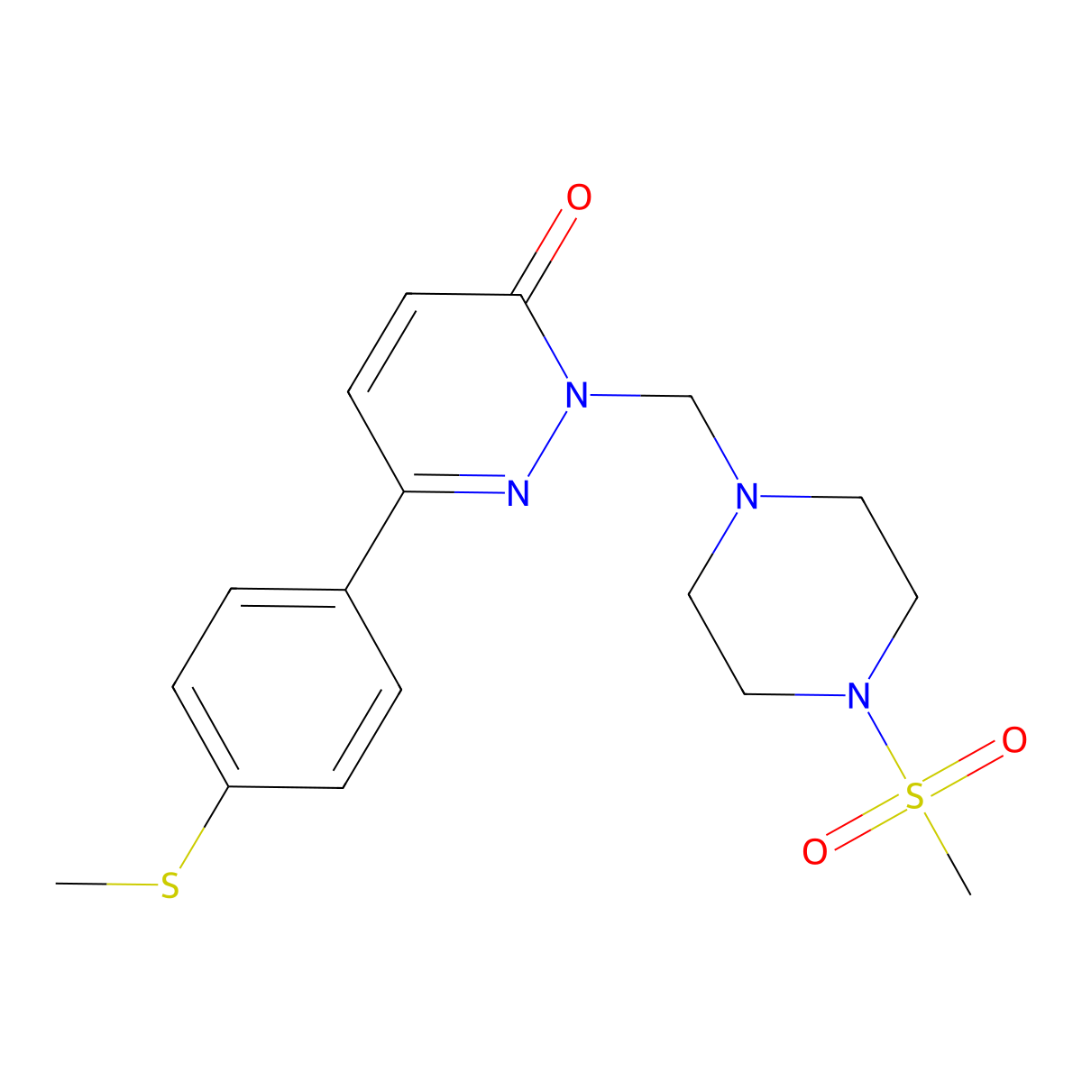 6-[4-(methylsulfanyl)phenyl]-2-{[4-(methylsulfonyl)piperazin-1-yl]methyl}pyridazin-3(2H)-one molecular structure, CAS 1401581-19-8