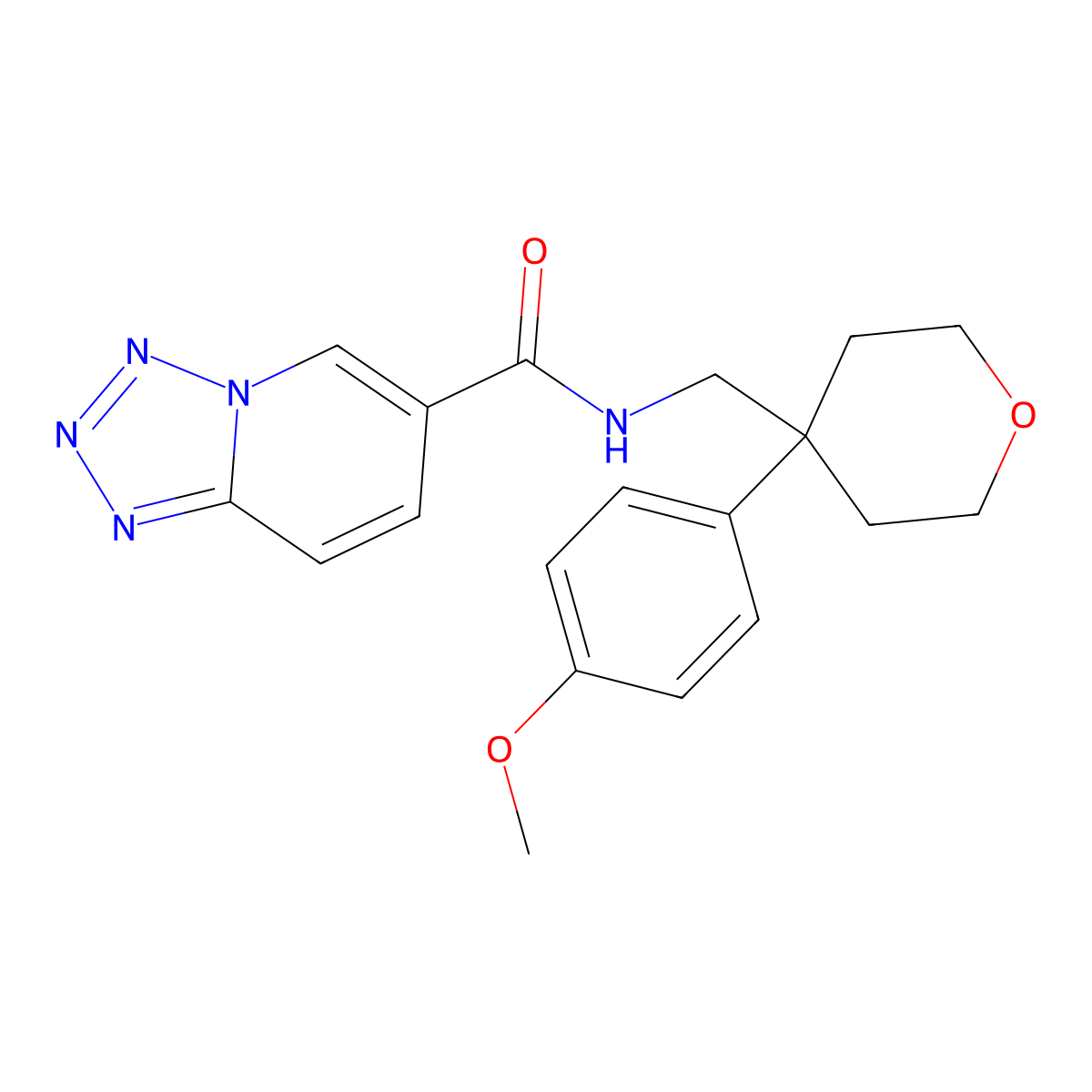 N-{[4-(4-methoxyphenyl)tetrahydro-2H-pyran-4-yl]methyl}tetrazolo[1,5-a]pyridine-6-carboxamide molecular structure, CAS 1401581-26-7
