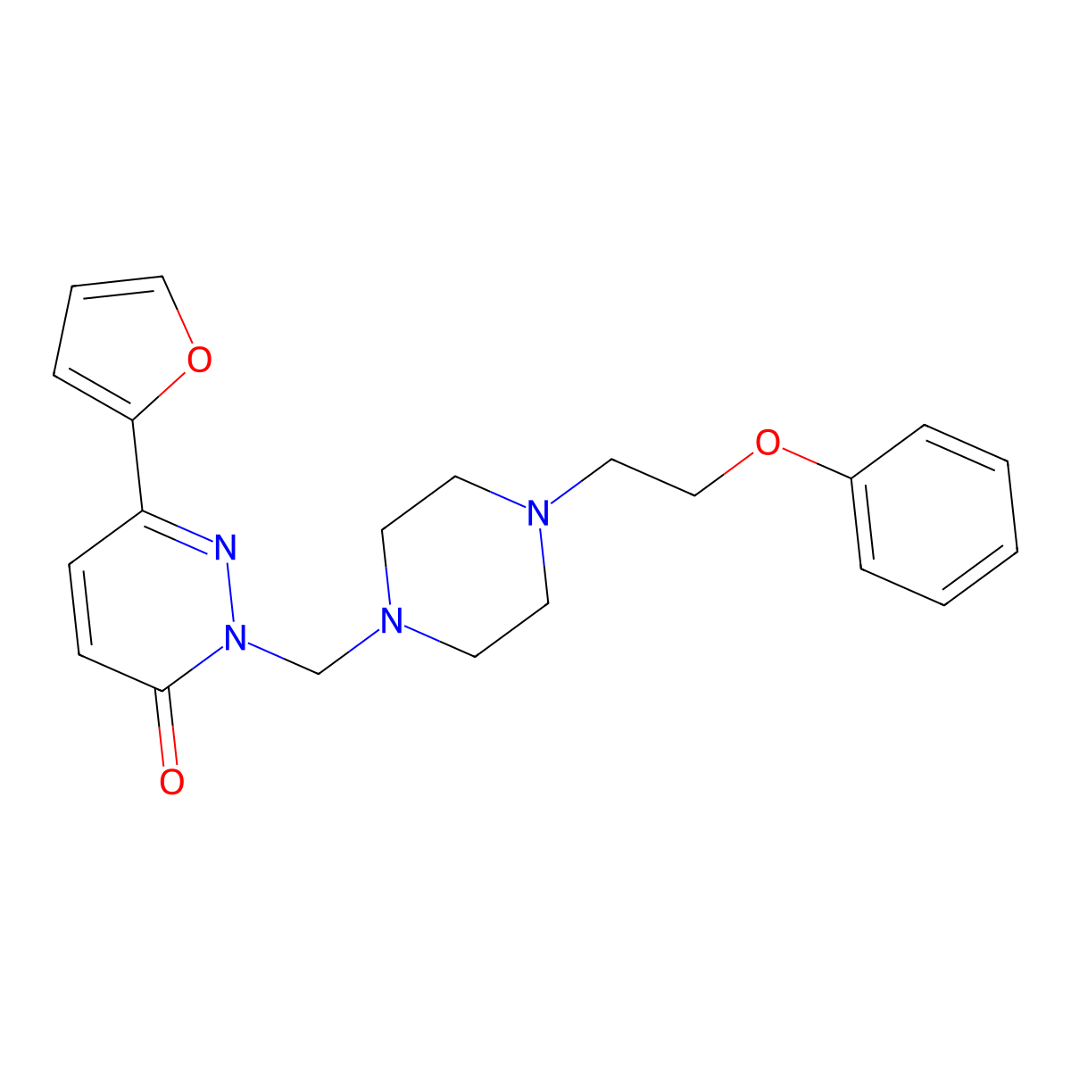 6-(furan-2-yl)-2-{[4-(2-phenoxyethyl)piperazin-1-yl]methyl}pyridazin-3(2H)-one molecular structure, CAS 1401581-31-4