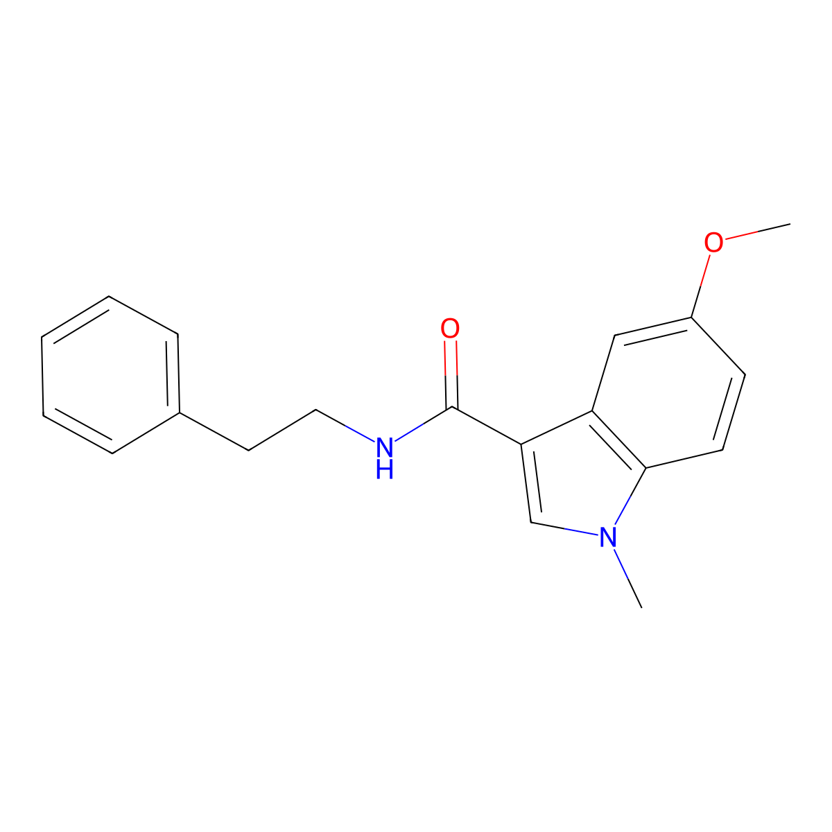 5-methoxy-1-methyl-N-phenethyl-1H-indole-3-carboxamide molecular structure, CAS 1401581-61-0