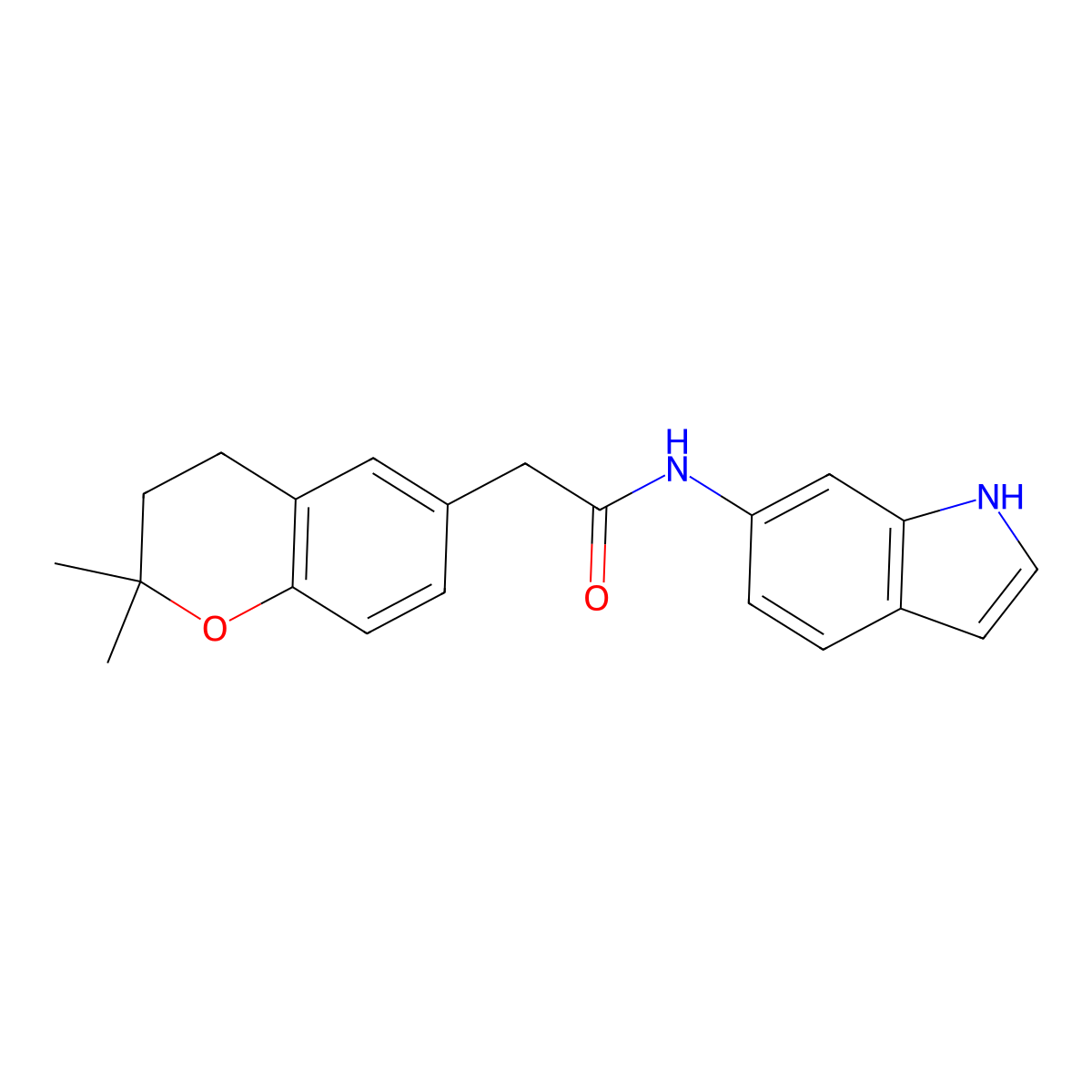 2-(2,2-dimethyl-3,4-dihydro-2H-chromen-6-yl)-N-(1H-indol-6-yl)acetamide molecular structure, CAS 1401581-83-6