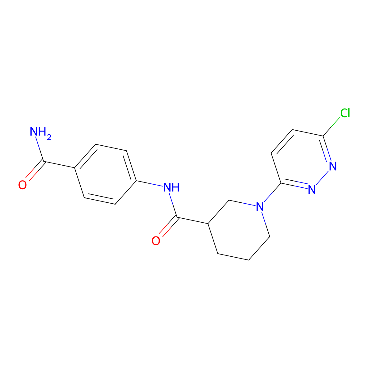 N-(4-carbamoylphenyl)-1-(6-chloropyridazin-3-yl)piperidine-3-carboxamide molecular structure, CAS 1401581-88-1