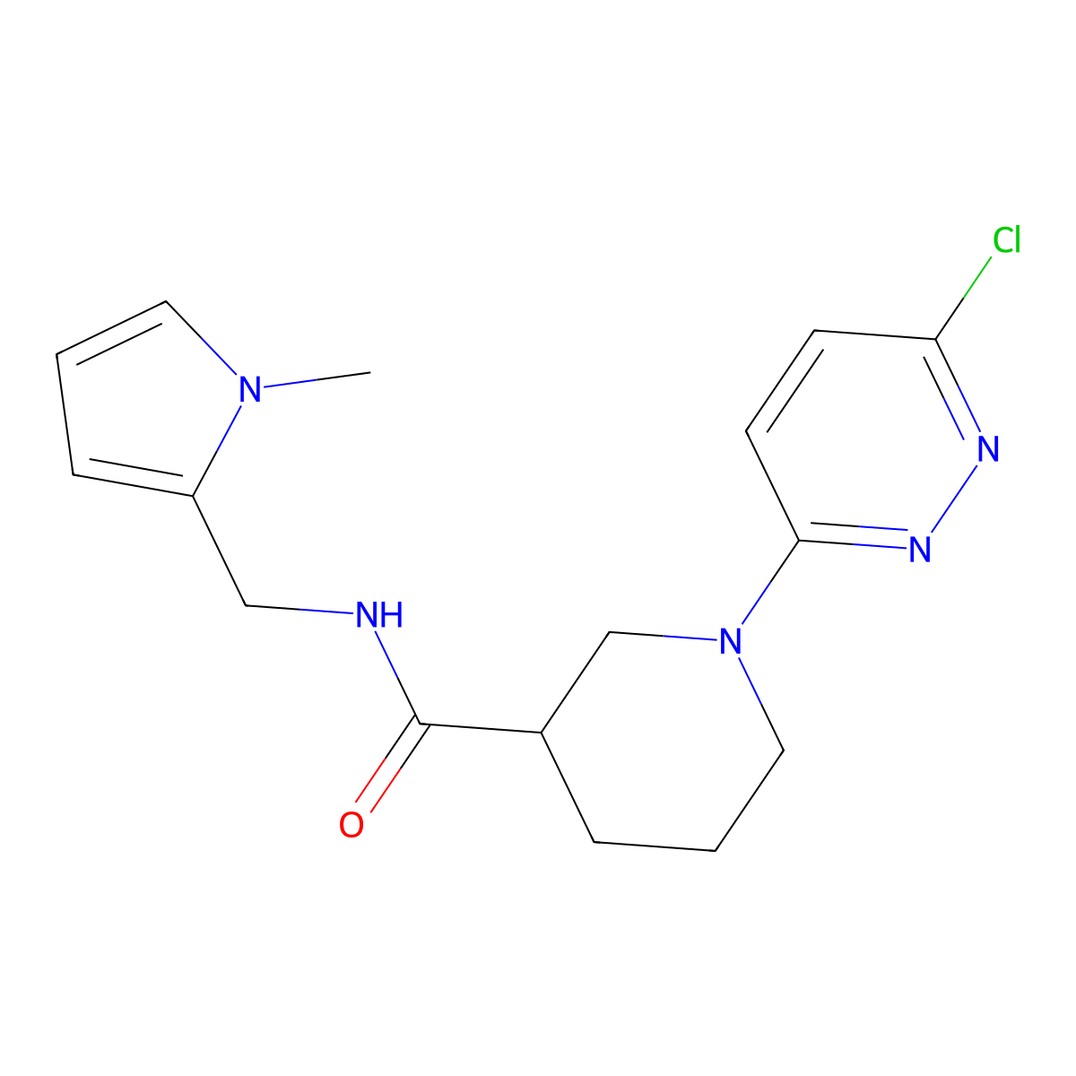 1-(6-chloropyridazin-3-yl)-N-((1-methyl-1H-pyrrol-2-yl)methyl)piperidine-3-carboxamide molecular structure, CAS 1401581-92-7