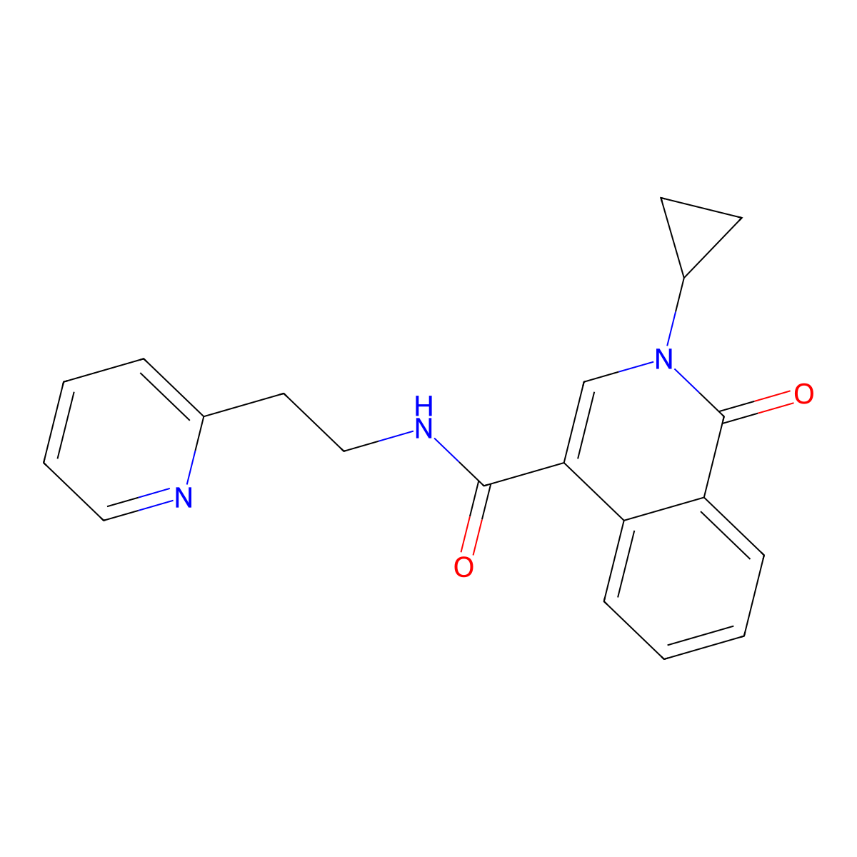 2-cyclopropyl-1-oxo-N-[2-(2-pyridyl)ethyl]-1,2-dihydro-4-isoquinolinecarboxamide molecular structure, CAS 1401582-19-1