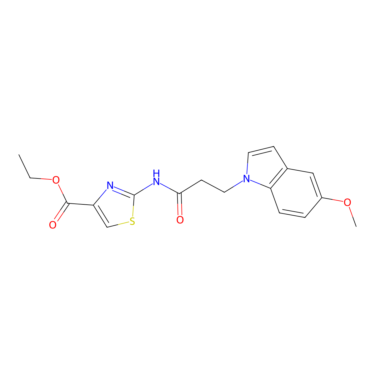 ethyl 2-{[3-(5-methoxy-1H-indol-1-yl)propanoyl]amino}-1,3-thiazole-4-carboxylate molecular structure, CAS 1401582-34-0