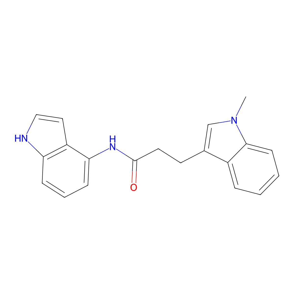 N-(1H-indol-4-yl)-3-(1-methyl-1H-indol-3-yl)propanamide molecular structure, CAS 1401582-43-1