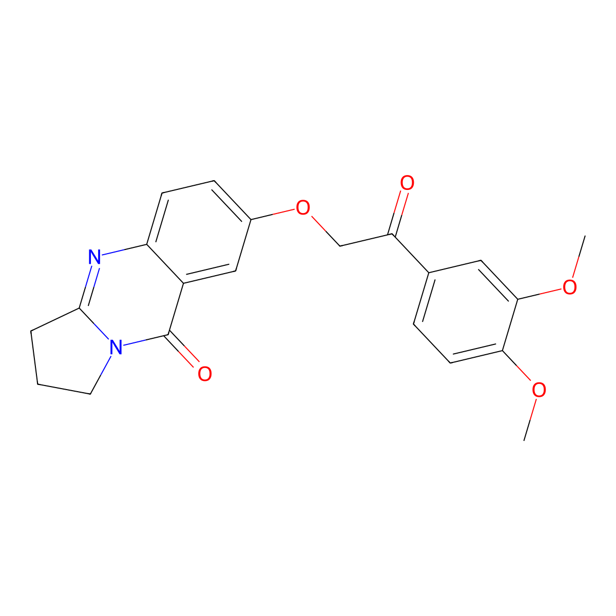 7-[2-(3,4-dimethoxyphenyl)-2-oxoethoxy]-2,3-dihydropyrrolo[2,1-b]quinazolin-9(1H)-one molecular structure, CAS 1401582-51-1