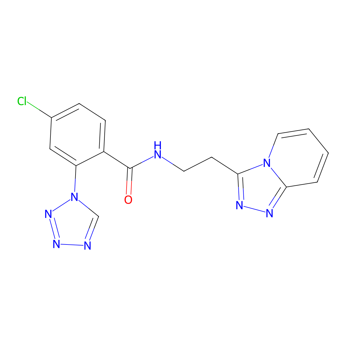 4-chloro-2-(1H-tetrazol-1-yl)-N-[2-([1,2,4]triazolo[4,3-a]pyridin-3-yl)ethyl]benzamide molecular structure, CAS 1401582-57-7