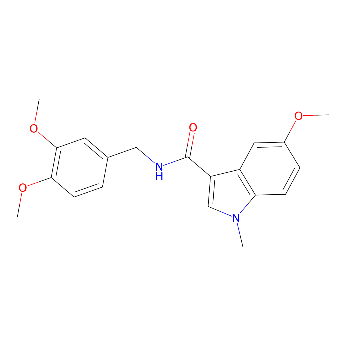 N-(3,4-dimethoxybenzyl)-5-methoxy-1-methyl-1H-indole-3-carboxamide molecular structure, CAS 1401582-59-9