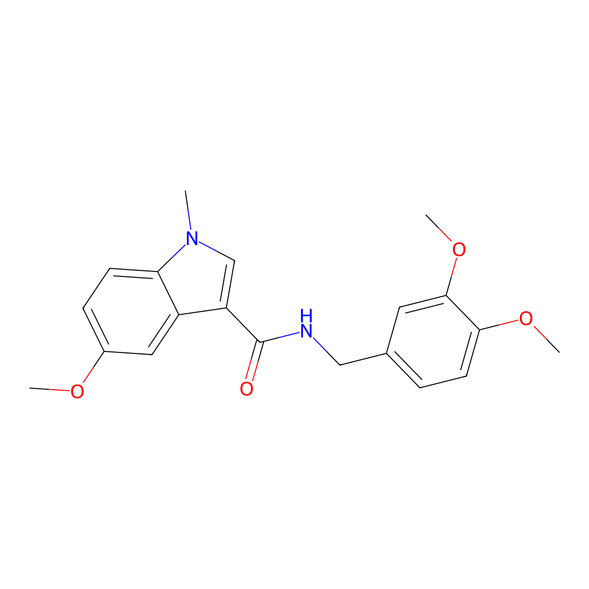 N-(3,4-dimethoxybenzyl)-5-methoxy-1-methyl-1H-indole-3-carboxamide molecular structure, CAS 1401582-59-9