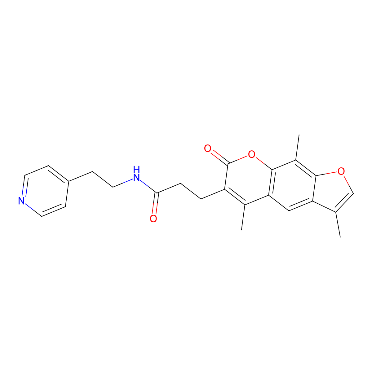N-[2-(4-pyridyl)ethyl]-3-(3,5,9-trimethyl-7-oxo-7H-furo[3,2-g]chromen-6-yl)propanamide molecular structure, CAS 1401582-61-3