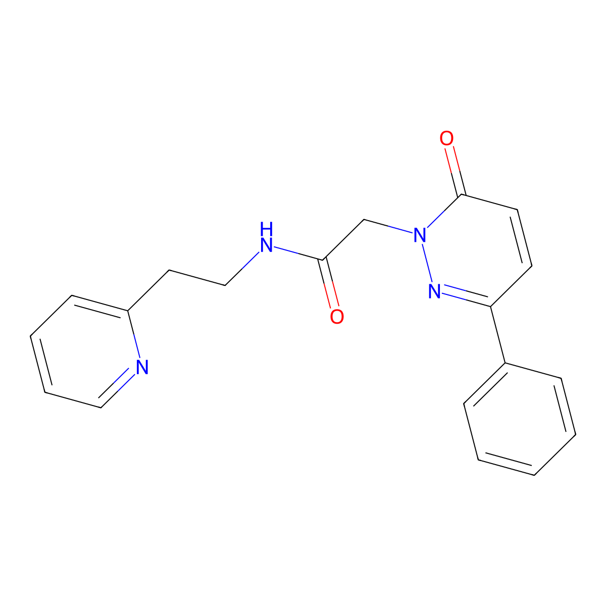 2-[6-oxo-3-phenyl-1(6H)-pyridazinyl]-N-[2-(2-pyridyl)ethyl]acetamide molecular structure, CAS 1401582-77-1