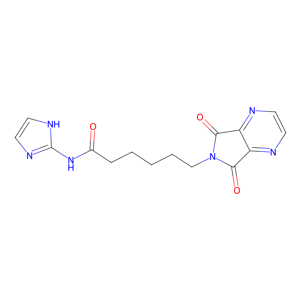 6-(5,7-dioxo-5,7-dihydro-6H-pyrrolo[3,4-b]pyrazin-6-yl)-N-(1H-imidazol-2-yl)hexanamide molecular structure, CAS 1401582-80-6