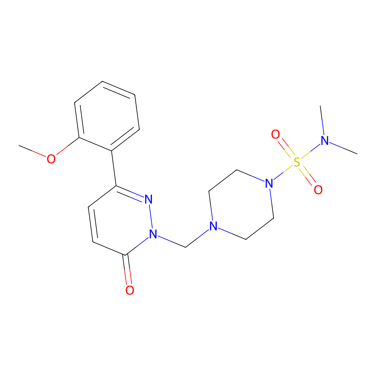 4-{[3-(2-methoxyphenyl)-6-oxopyridazin-1(6H)-yl]methyl}-N,N-dimethylpiperazine-1-sulfonamide molecular structure, CAS 1401582-89-5