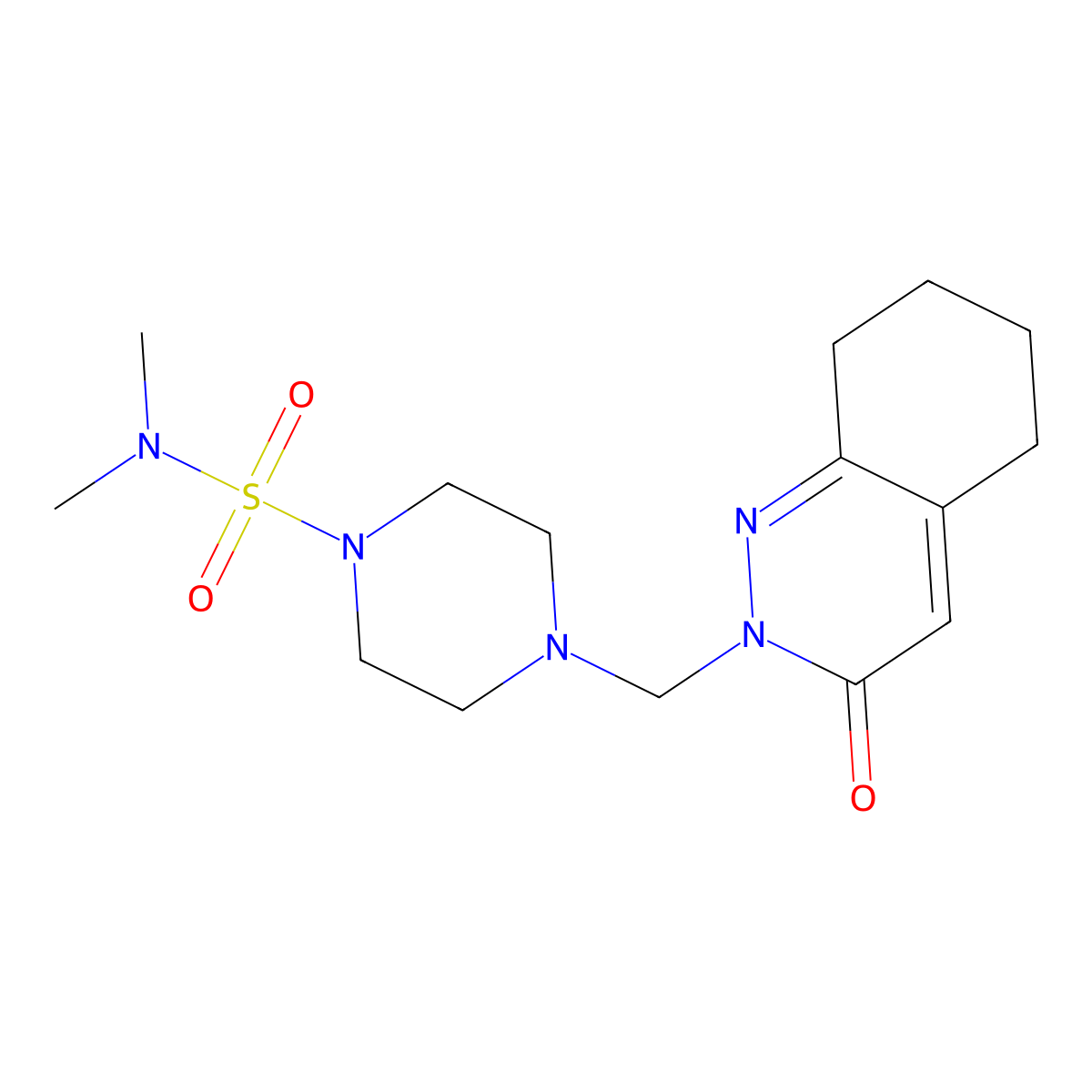 N,N-dimethyl-4-[(3-oxo-5,6,7,8-tetrahydrocinnolin-2(3H)-yl)methyl]piperazine-1-sulfonamide molecular structure, CAS 1401582-92-0