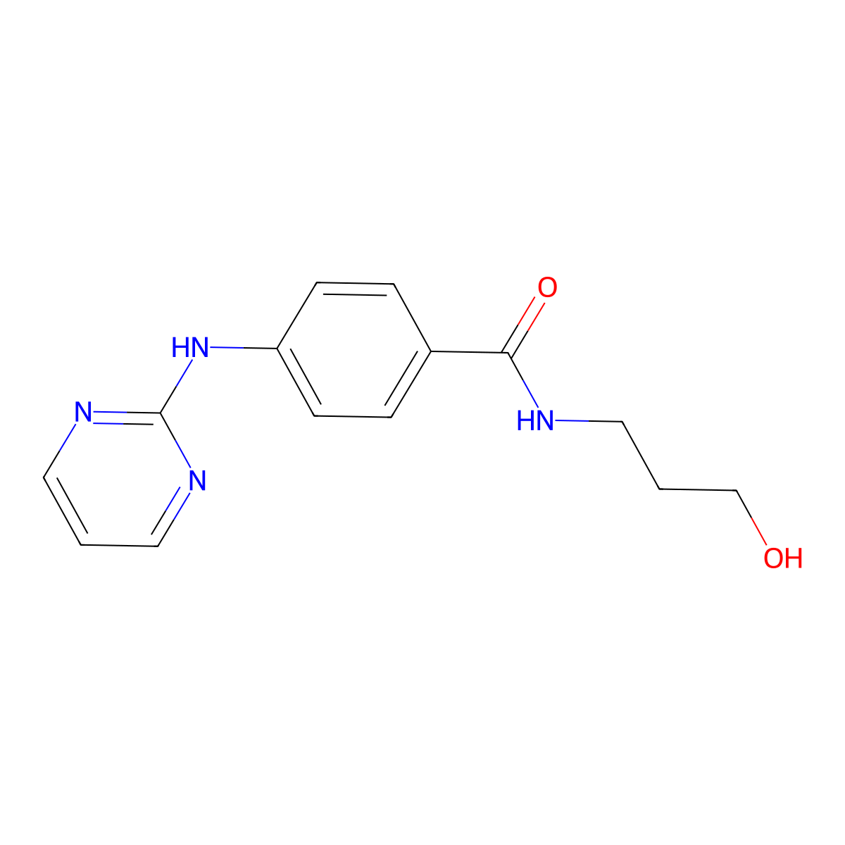 N-(3-hydroxypropyl)-4-(pyrimidin-2-ylamino)benzamide molecular structure, CAS 1401583-16-1